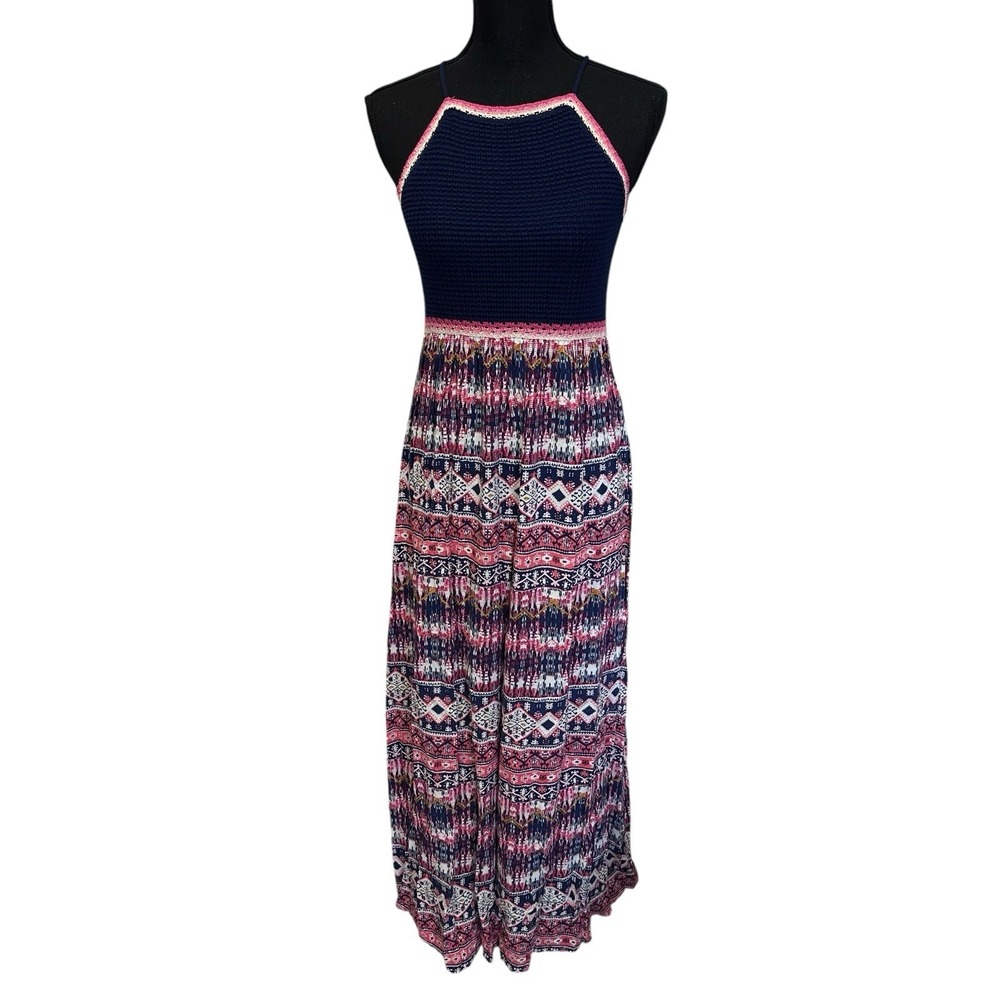 THML Crochet Top Maxi Dress Size Medium Sleeveless Summer Resort‎ Wear Festival